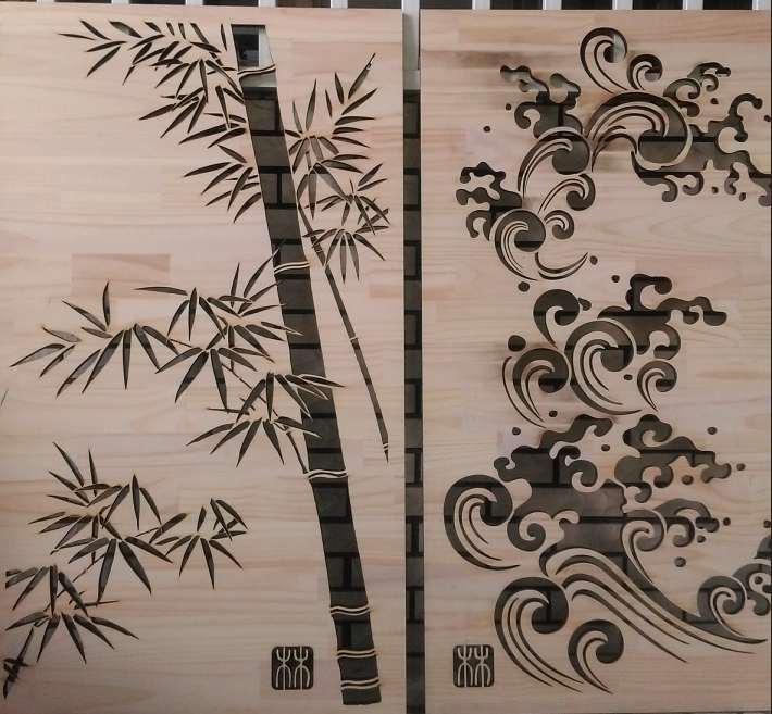 實木板切割雕花